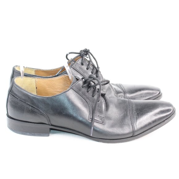 Giorgio Brutini Cap Toe Black Leather Oxford Shoes #131 - Picture 4 of 10